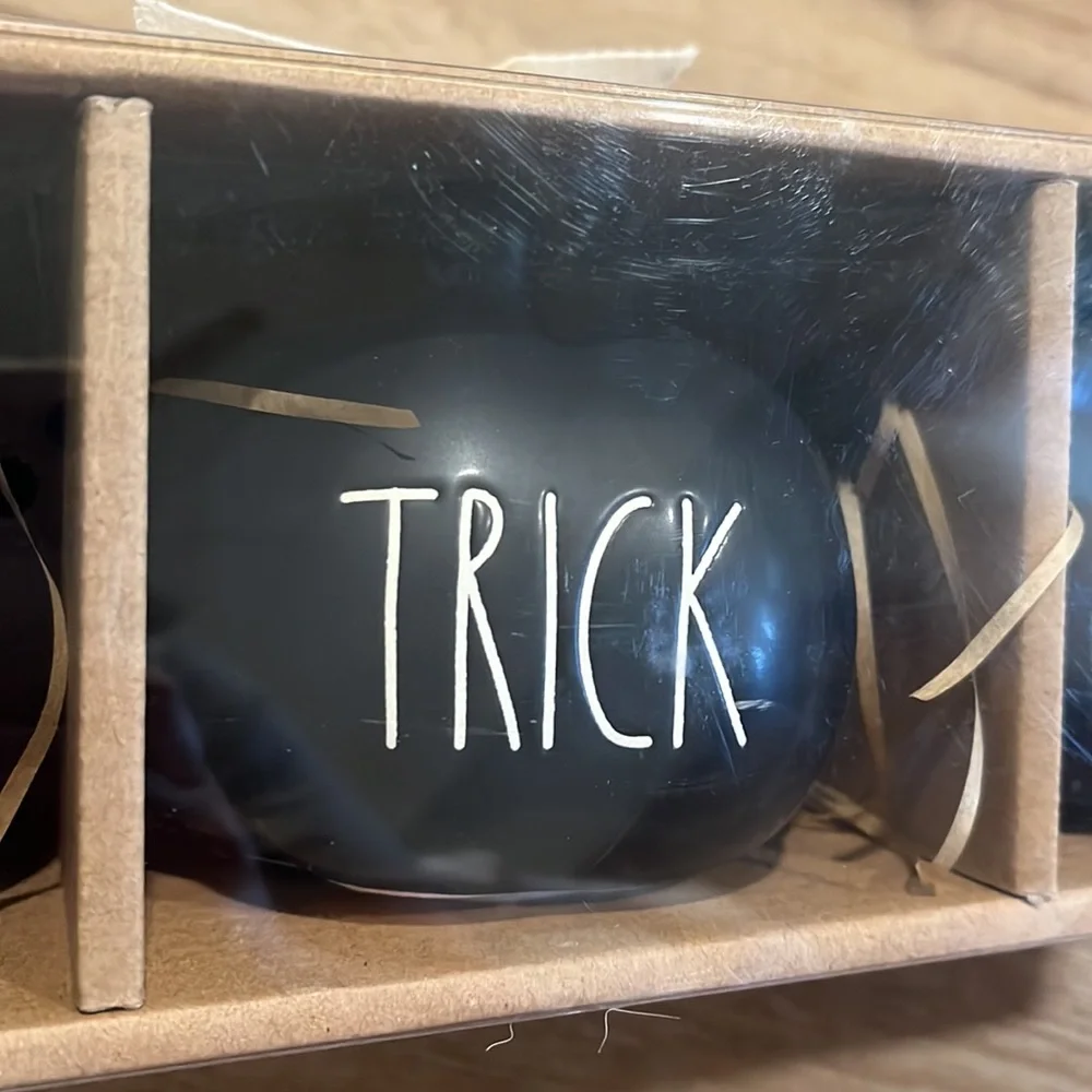 Rae Dunn Trick Trick Treat Black Pumpkin Set | Halloween Decor | NIB